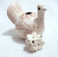 Galinha de Cerâmica Jequitinhonha P - Branca - comprar online