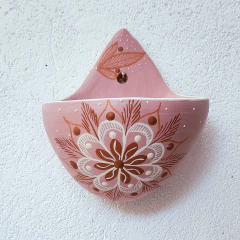 Vasinho de parede Cerâmica Jequitinhonha M - Rosa