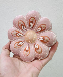 Flor de Parede Cerâmica Jequitinhonha - Rosa - comprar online