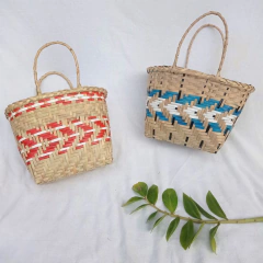 Bolsa de Palha - Vermelho e Branco na internet