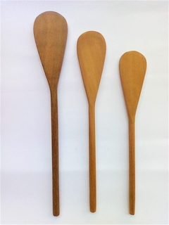Trio de espátulas em madeira amazônica - Marrom