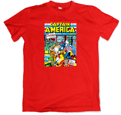 Remera cómics portadas clásicas captain america número 1 roja