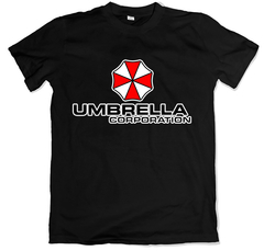 Remera videojuegos resident evil umbrella corps negra