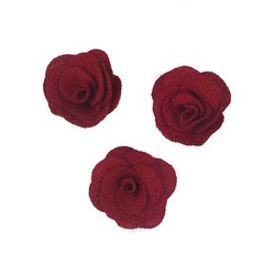 Aplique Flor de Tecido Vermelha (3.5 cm) - 5 Unidades