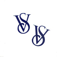 Aplique Logo Victoria Secret Azul - 2 Unidades