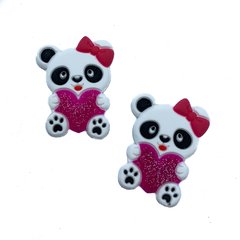Aplique Panda Coração Pink - 2 Unidades
