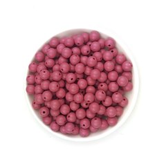 Miçanga Bolinha Rosa Queimado (8mm) - 50 Gramas