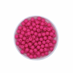 Miçanga Bolinha Rosa Neon (8mm) - 50 Gramas