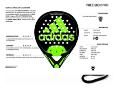 PALETA DE PADEL ADIDAS PRECISION PRO 21 BLACK GREEN - comprar online