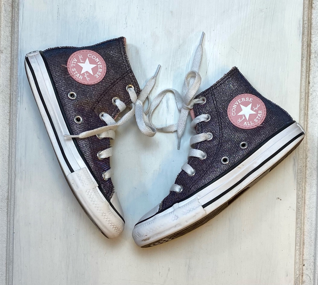 US 12 (EU 29/AR 30) | Converse | zapatillas altas violeta rosa brillantes
