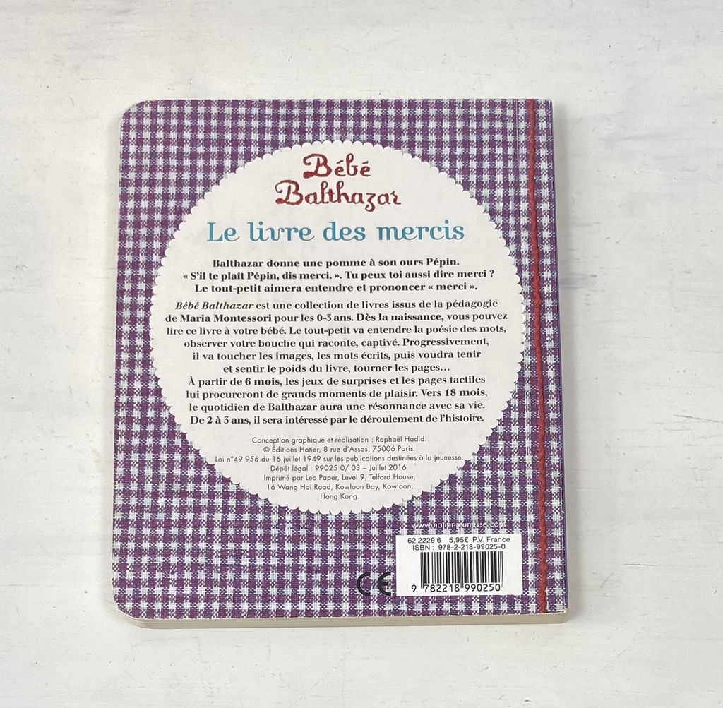 Libro Frances Bebe Balthazar Le Livre Des Mercis Place Fontaine Riquier