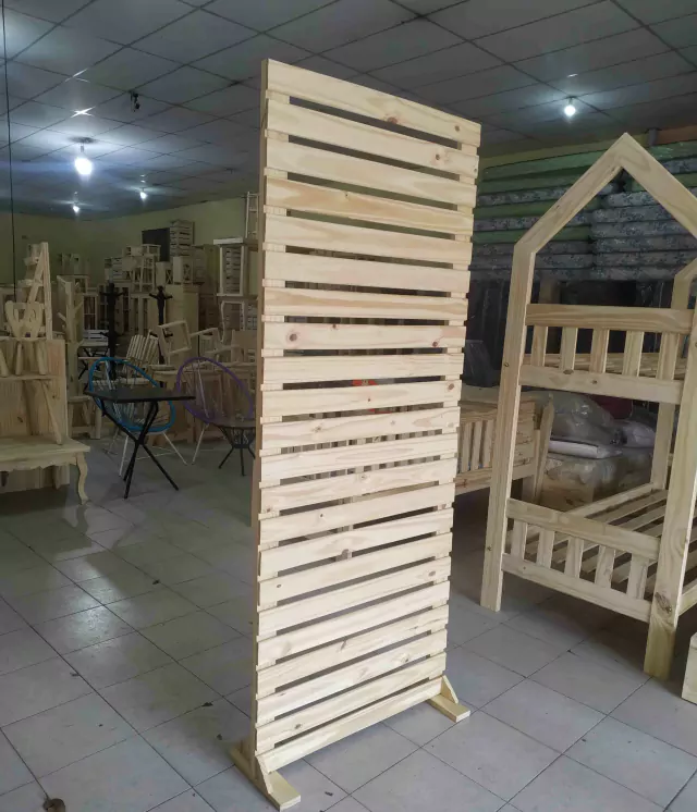 Biombo de madera 80 x 200 cm alto - Fortaleza Muebles