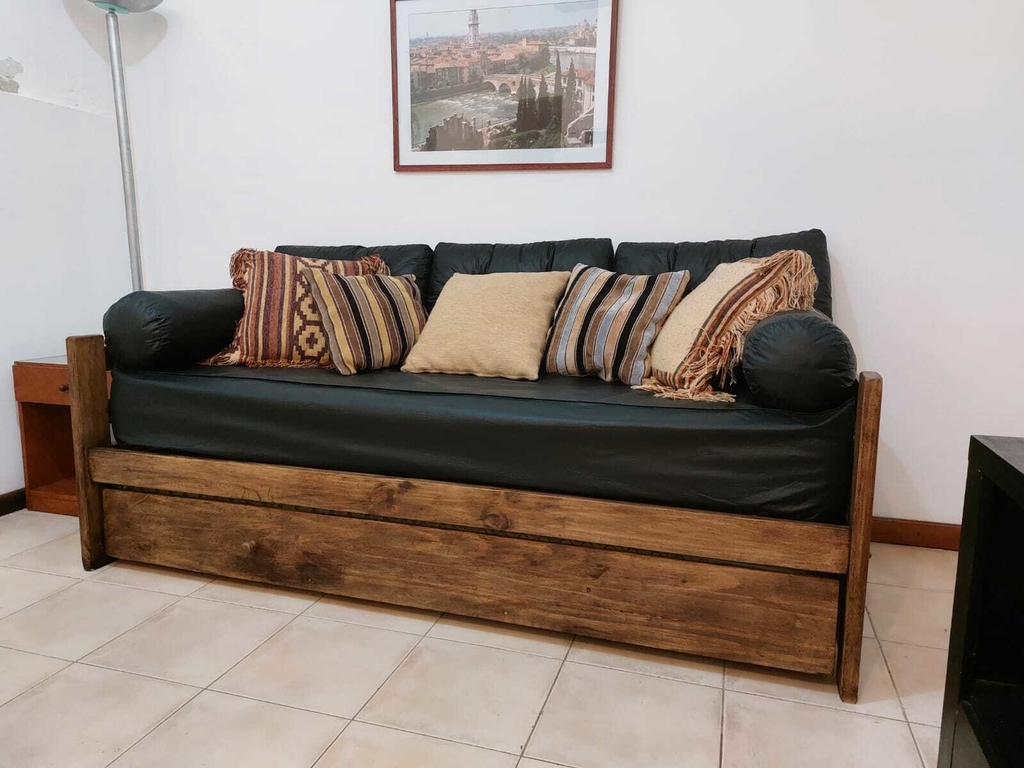 divan cama rosario, divan de madera de pino rosario