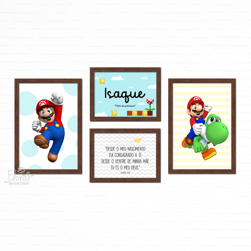 Conjunto quadros Super Mario A4