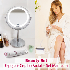 SET BEAUTY BS 55 + FC 45 +MP 41 Cepillo Facial + Espejo + Torno Manicura Beurer - comprar online