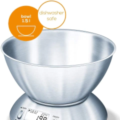 Balanza Cocina con Recipiente Termómetro y Función Tara KS 54 - Beurer Argentina