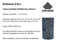 Tubo fibra de carbono D22x26 mm x L2000 mm - comprar online