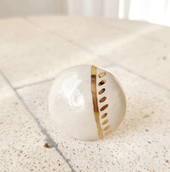 Tiradores de cerámica plato selva con lustre en oro - Picuru Ceramicas
