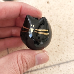 Outlet Tirador Gato Negro Lustre en Oro