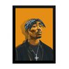 Quadro decorativo Pop Art Rap Tupac desenho 42x29cm