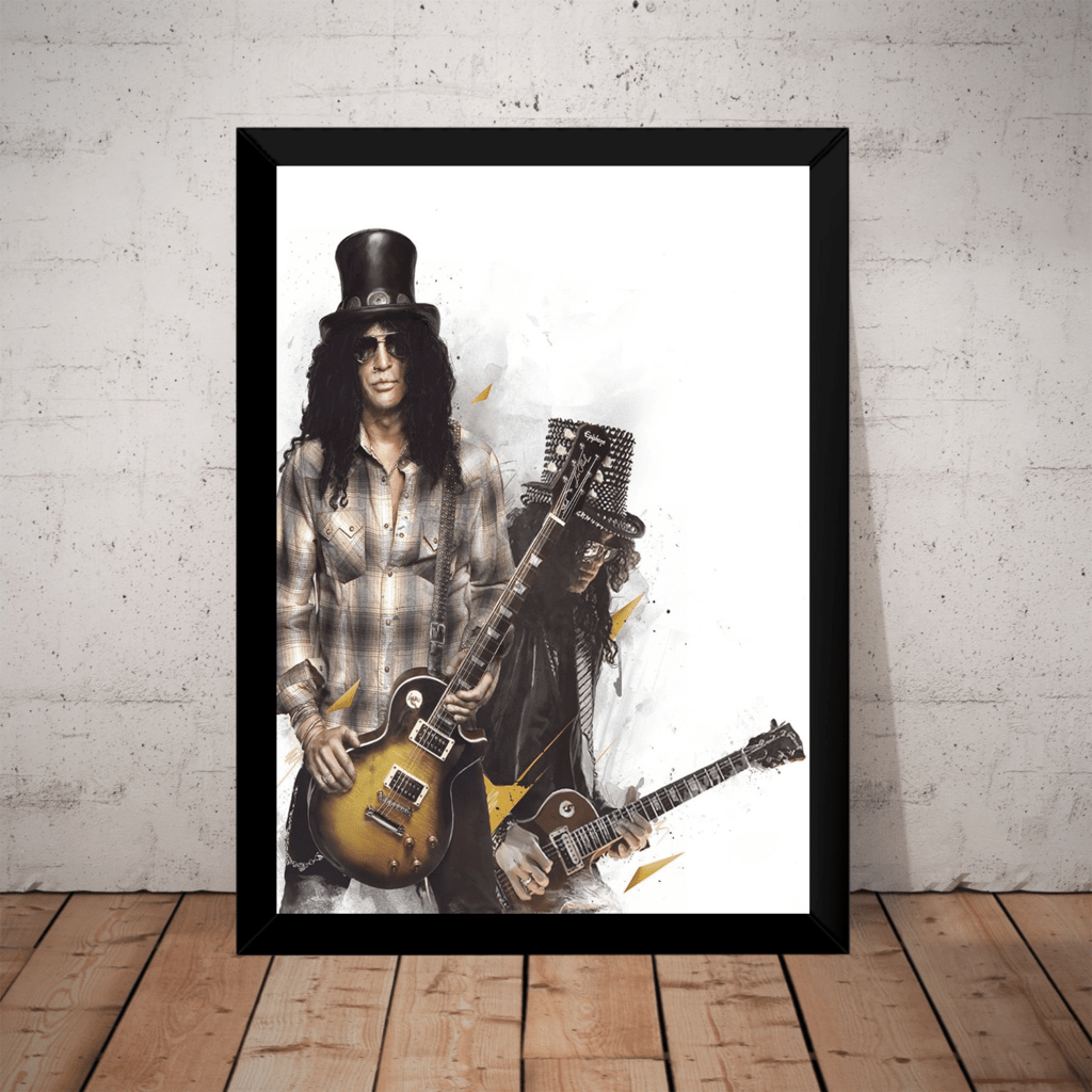 Quadro Slash Guitarrista Guns N' Roses Arte Poster Moldurado