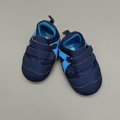 Zapatillas Carters Talle 0-3 meses (11 cms suela) azules con detalles celestes