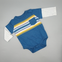 Body Baby GAP Talle 3-6 meses remera azul con mangas grises