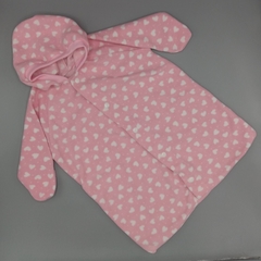 Bolsa de dormir Talle 9 meses rosa corazones blancos (36cm x 52 cm largo)