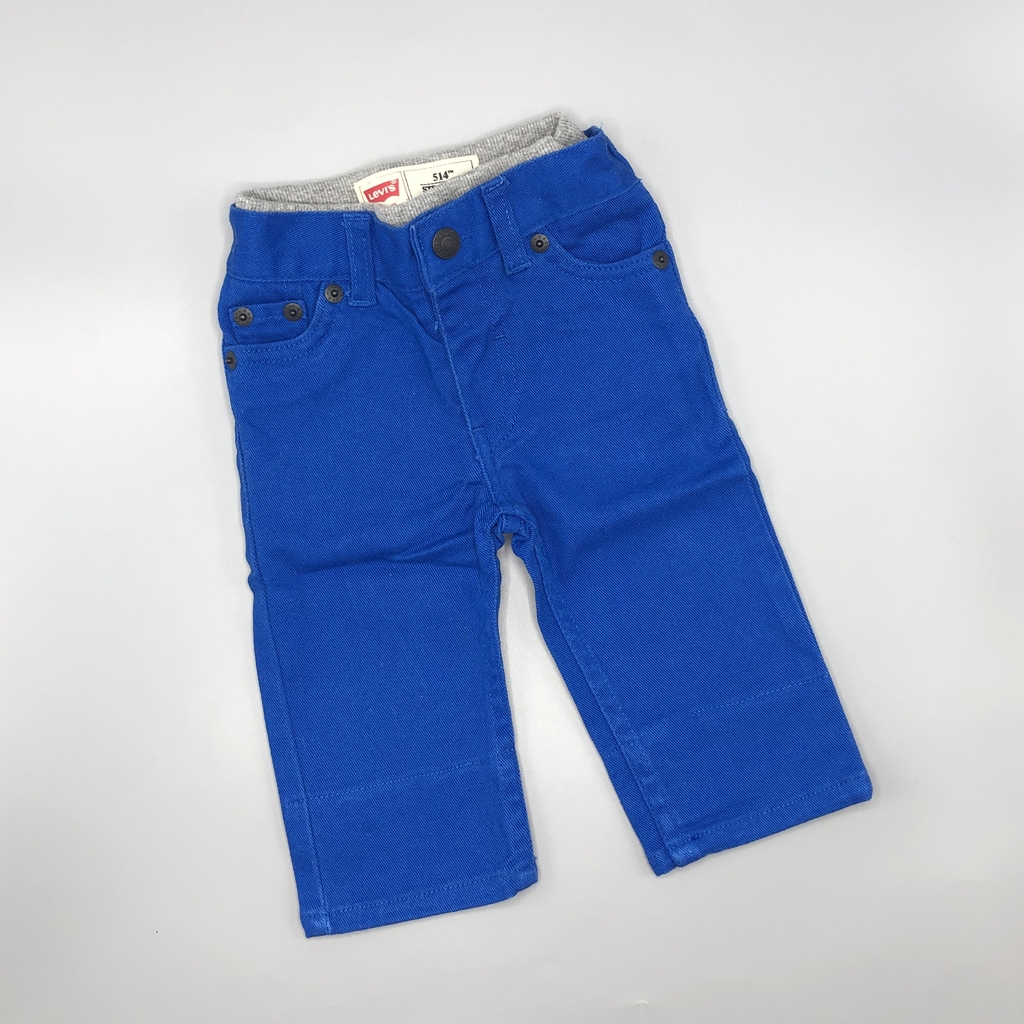 Segunda Selección - Pantalón Levis Talle 3-6 meses azul - cintura ajustable  - Largo 39cm