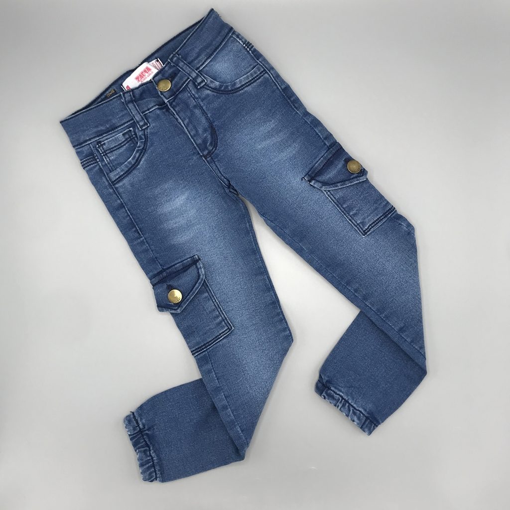 Segunda Selección - Jeans NUEVO Zeta Talle 4 años azul bolsillos laterales  (61 cm largo)