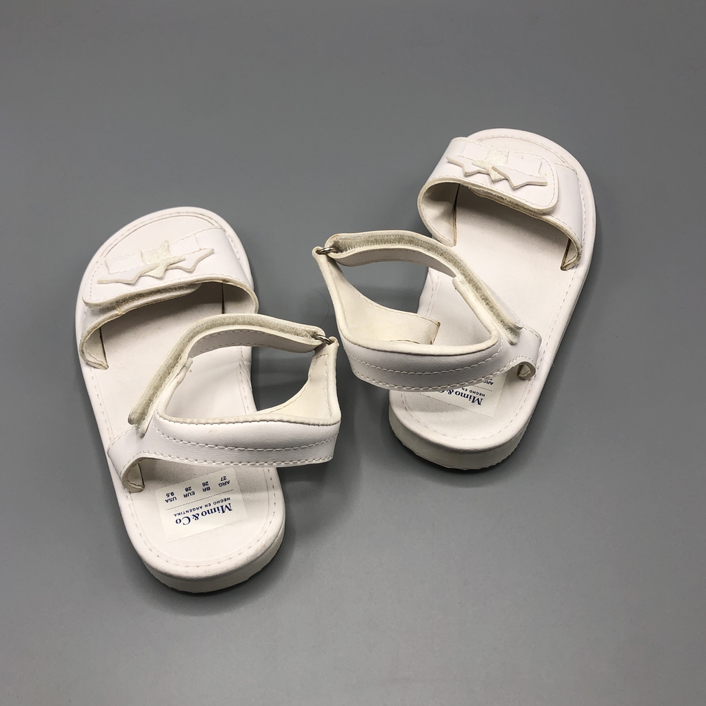 Segunda Selección - Sandalias Mimo Talle 27 AR (19cm suela) blancas -  estrellas