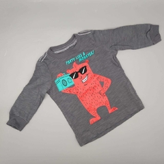 Remera Carters Talle 3 meses gris party like a monster