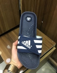 chinelo adidas azul e branco