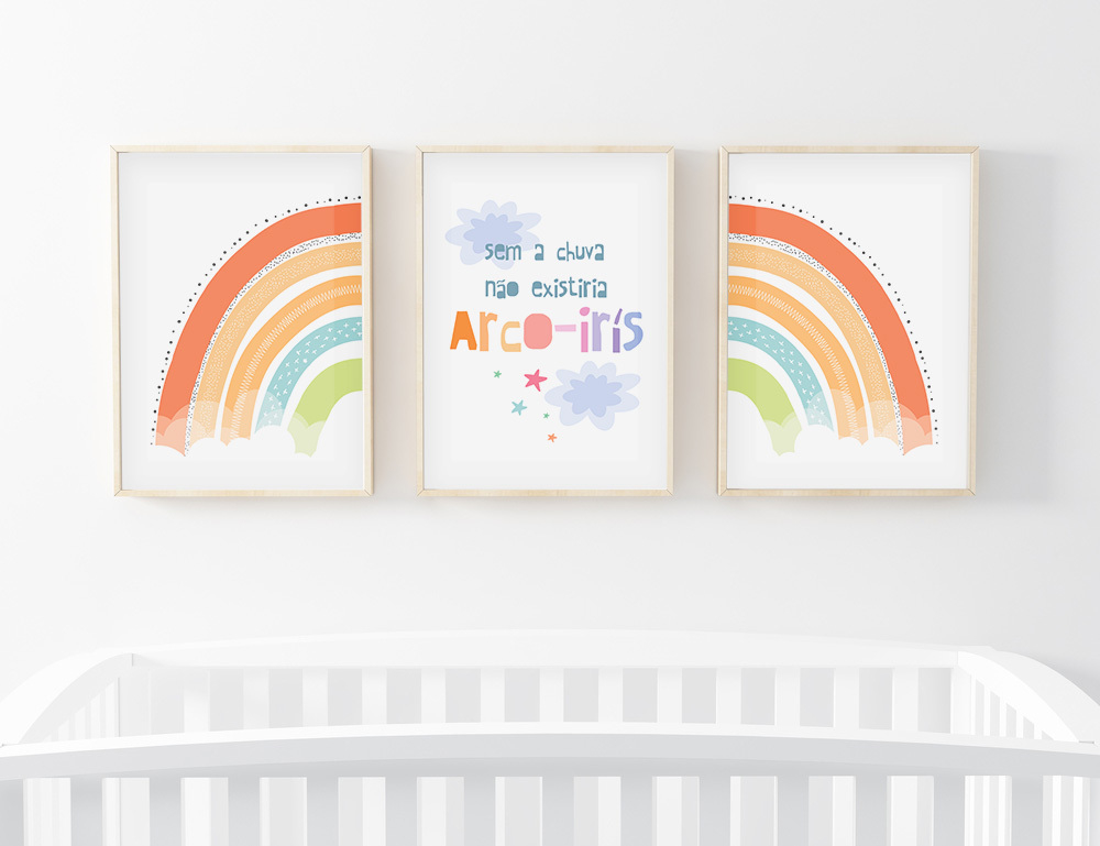 Kit Quadros Para Quarto De Bebe Sem Chuva Nao Existiria Arco Iris