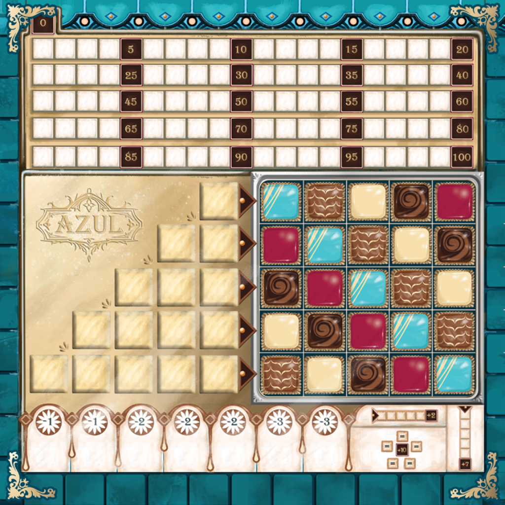 Jogo de tabuleiro Azul Master Chocolatier, Jogo de estratégia