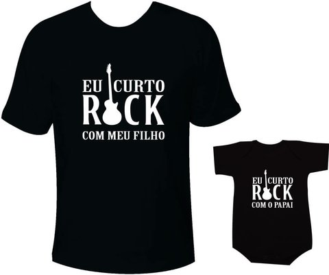 Camiseta Família Roqueira: Pai e Filho – Bebê Roqueiro