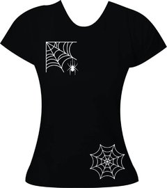 Camiseta Halloween Teia de aranha - Adulto feminina
