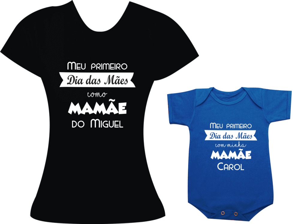 Camisetas Tal mãe tal filho Meu primeiro dia das mães como mamãe - Com nome