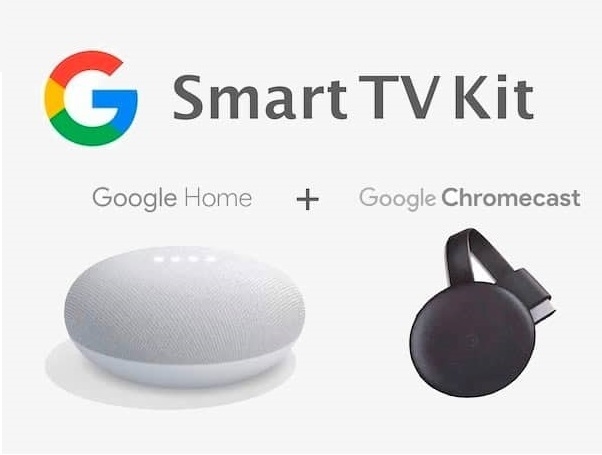 GOOGLE SMART TV KIT CHROMECAST Y HOME MINI - TECNOPLAY