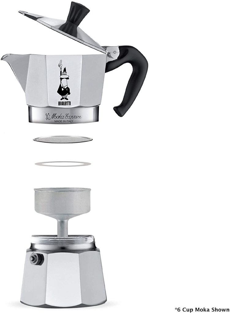 Cafetera Express Bialetti Plateada 6 Pocillos