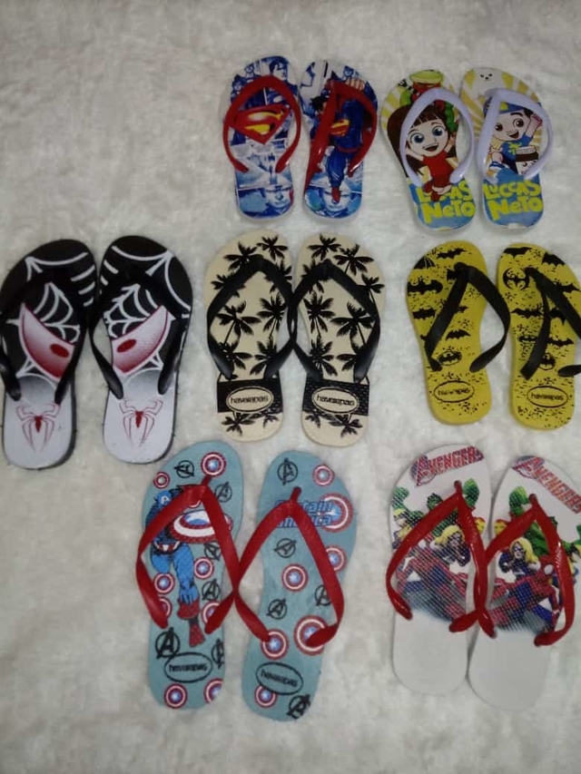 12 Prs Chinelo Havaianas Infantil Personalizada Feminino atacado revenda 25  de Março