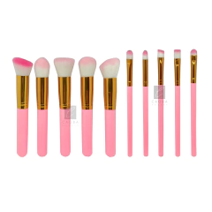 Set De Brochas Kabuki 10 Piezas Para Maquillaje Colores - Caobamakeup