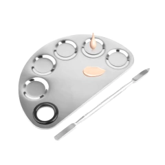Paleta Mezcladora Con Espatula De Acero Para Maquillaje Paleta Mezcladora Con Espatula De Acero Para Maquillaje