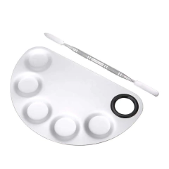 Paleta Mezcladora Con Espatula De Acero Para Maquillaje Paleta Mezcladora Con Espatula De Acero Para Maquillaje