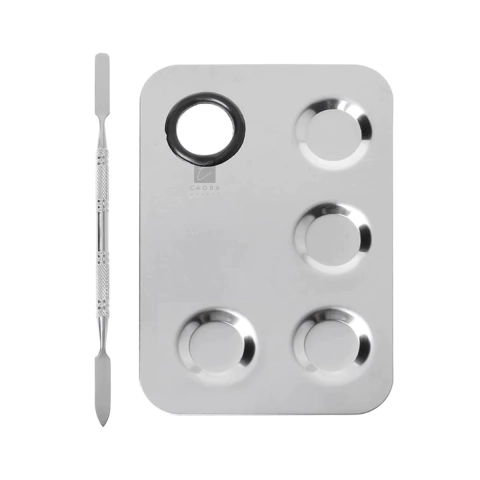 Paleta Mezcladora Con Espatula De Acero Para Maquillaje Paleta Mezcladora Con Espatula De Acero Para Maquillaje