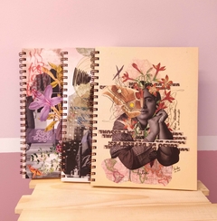 3 cadernos escolares de arame com arte autoral, Marie Curie, Ruby Bridges, Malala