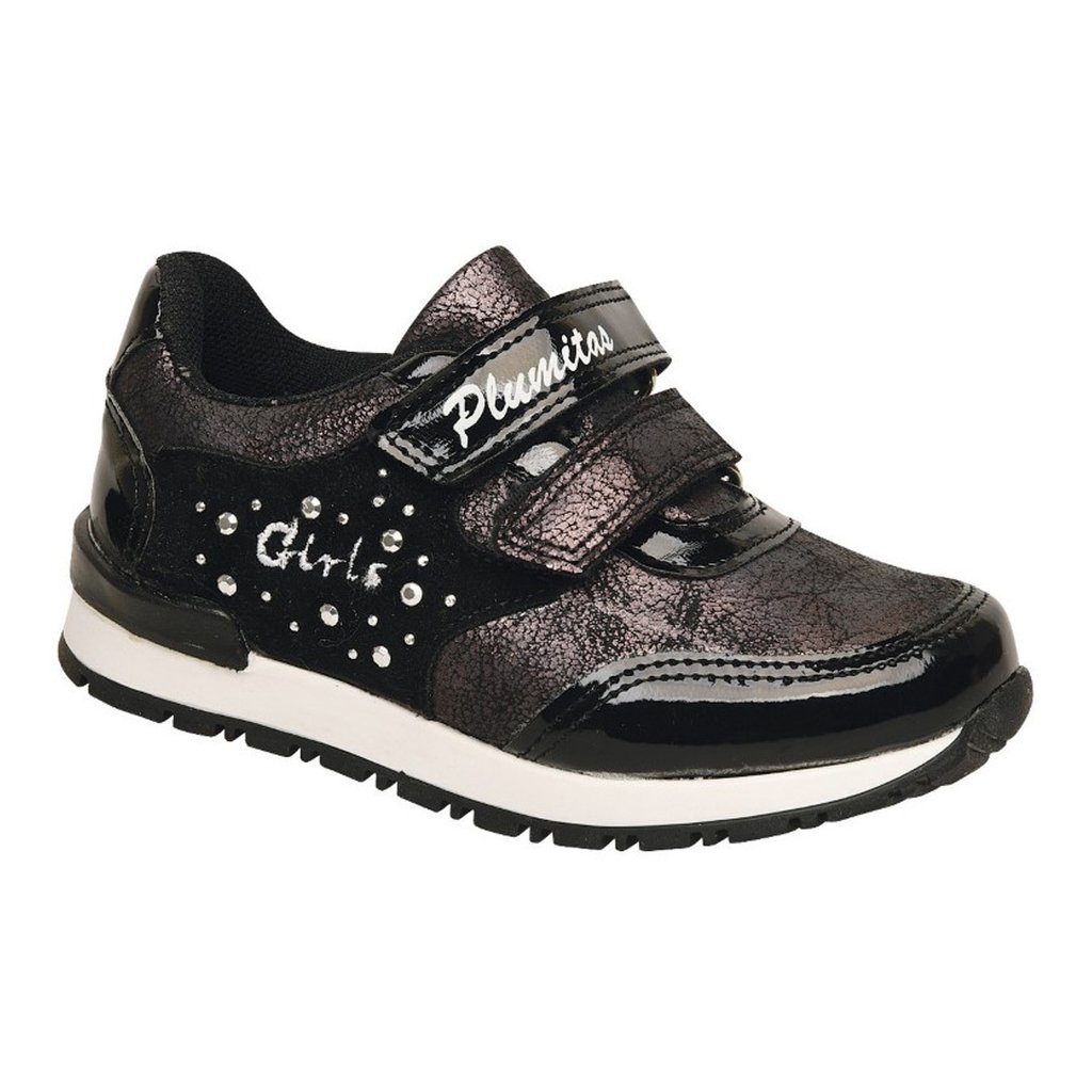 Zapatillas Plumitas negras brillo - Calzados Alberto