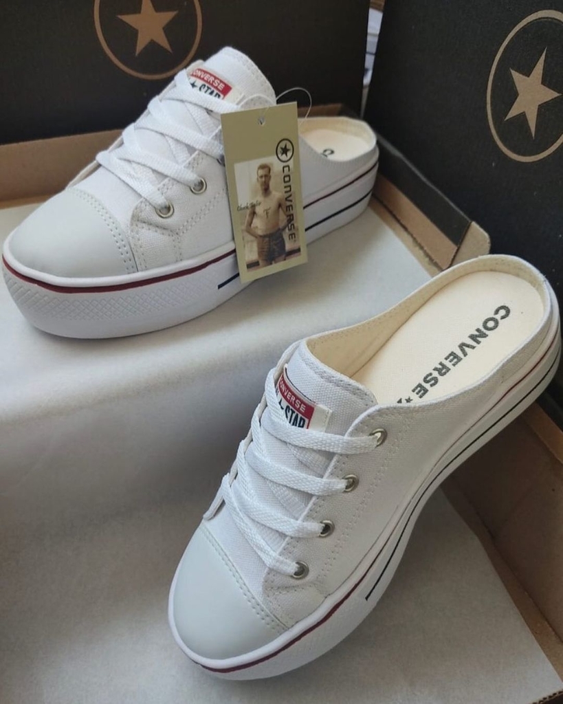 TENIS CONVERSE CHUCK TAYLOR ALL STAR LIFT MULE POÁ PRETO CT15350001 - Via  Colors - Calçapé Calçados