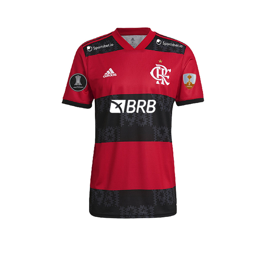 Nova Camisa Flamengo Rubro Negra 2021/2022 Masculina Patrocínios + Patch  Libertadores