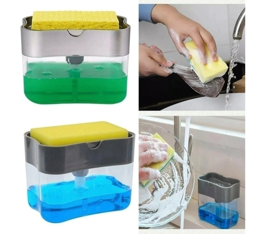 Dispenser Detergente Organizador Porta Esponja Cocina 2 En 1